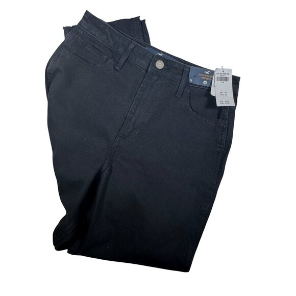 Hollister Women’s Ultra High-Rise Mom Black Jeans Denim With Frayed Hem Size 27 - Picture 3 of 6
